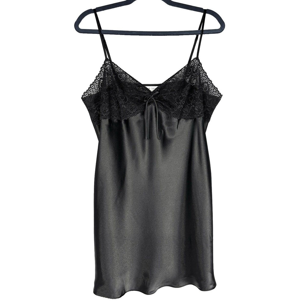 Morgan Taylor Intimates Lingerie Chemise Size XL Black Lace Whimsygoth Sexy